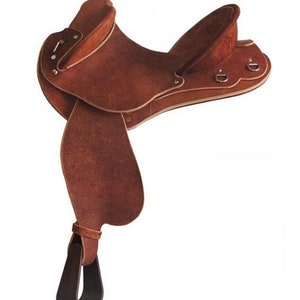 Rough Out Leather Australian Aussie Stock Handmade Fully Rigged, Trail Horse Saddle 16'' Cattle Work, Endurance Riding, Knee pads Free Ship