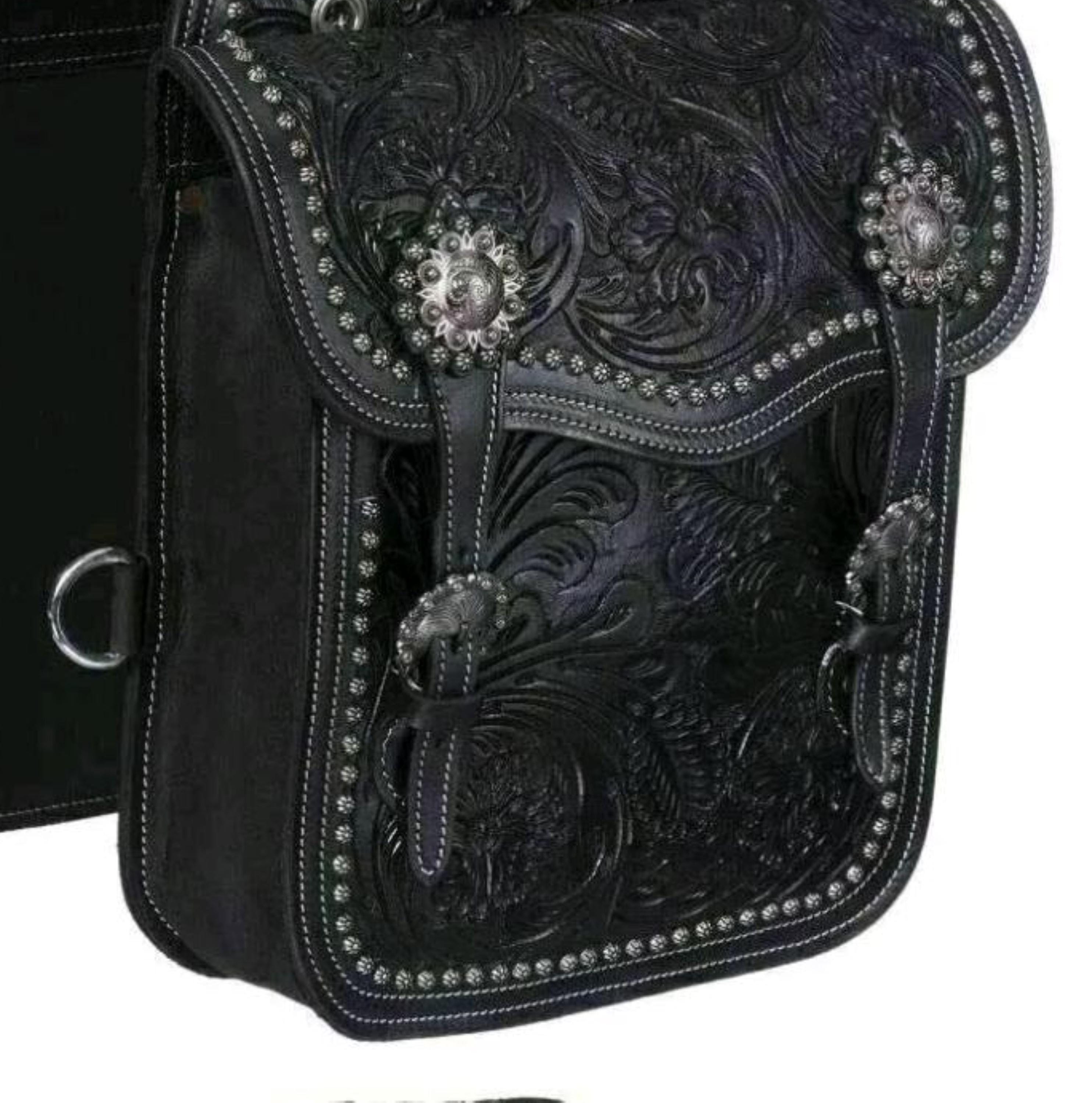 équipement équitation Sacoche De Selle Western En Cuir Véritable - Neuve, Fabrication Inde Accessoire Selle Cuir Indien Neuf