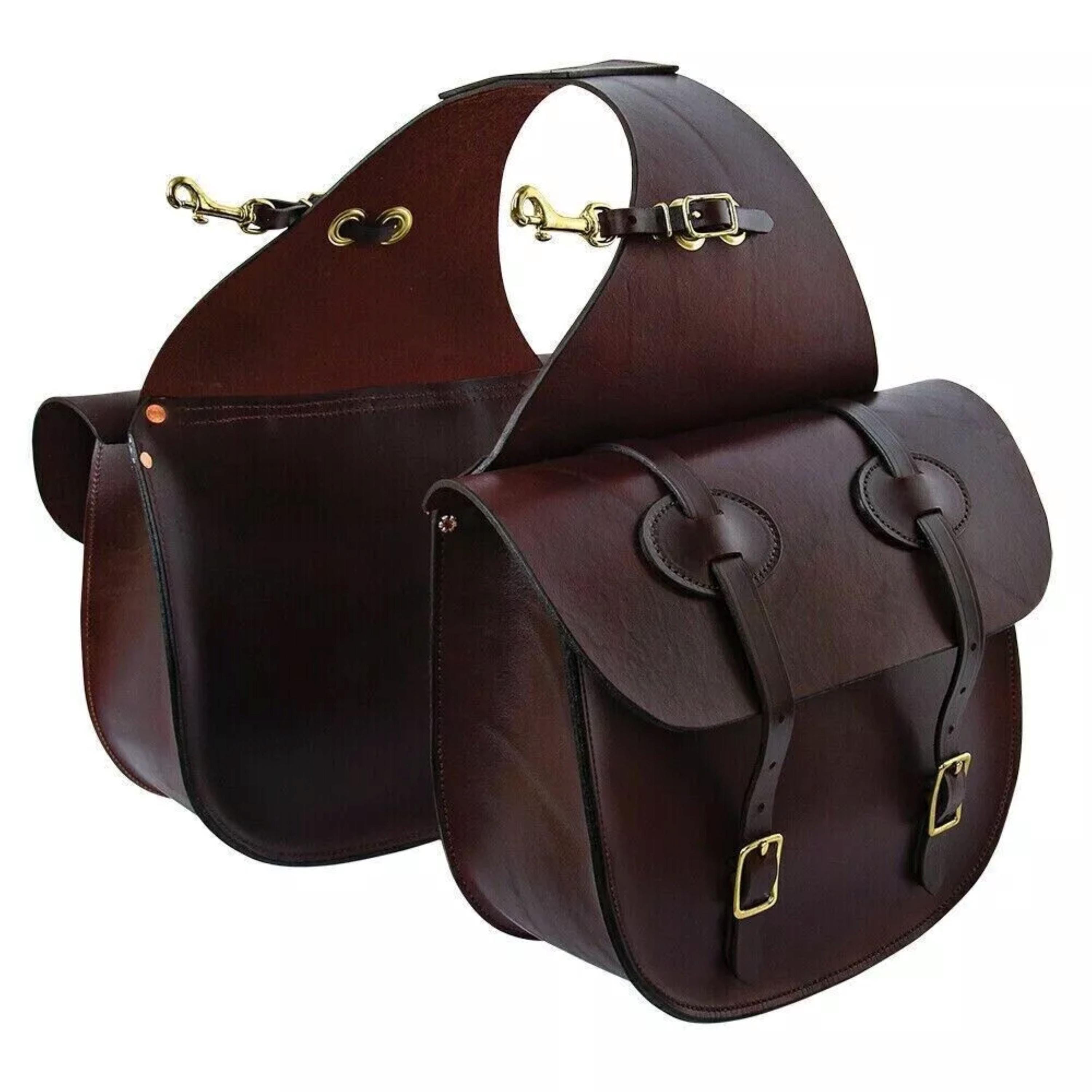 Western Leather Horse Saddle Bag Oil pullup Cow Hide Trail Bags Etsy