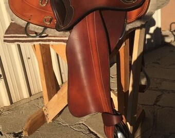 Selle Australienne Neuve FREENY - Taille 17.5 - Cuir Bronzé - Avec Ensemble