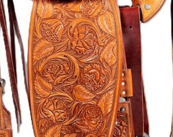 Sella da corsa western in pelle fatta a mano: seduta comoda, set di finimenti coordinato - Italia Sella da corsa western in pelle fatta a mano: seduta comoda, set di finimenti coordinato - Italia