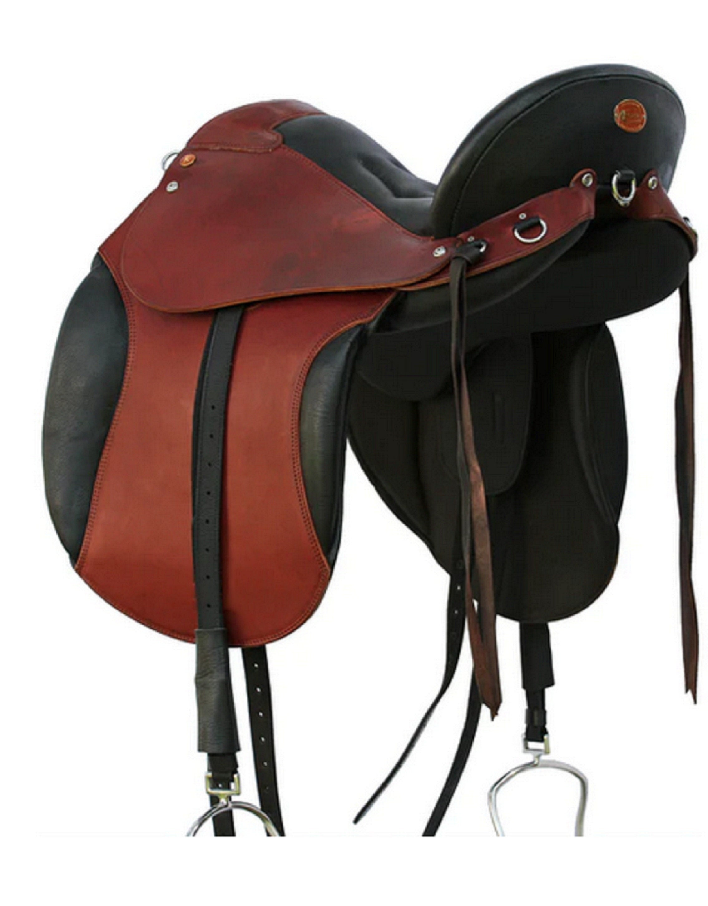 Englisch Endurance Leder Pferdesattel: Gesteppter Sitz, 40 cm