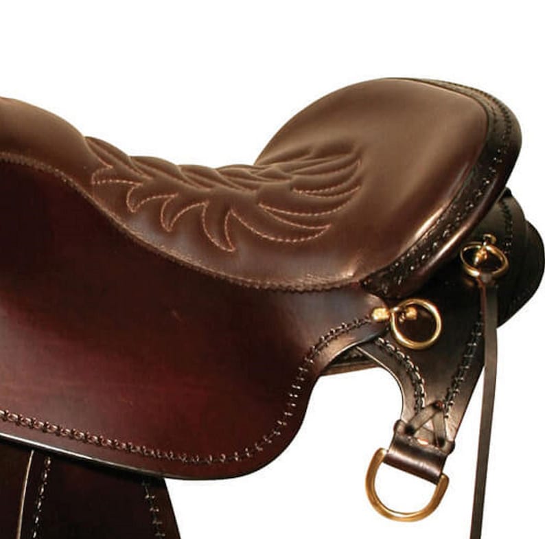 Endurance Western Hand Tooling Selle Cuir avec Vache Siège Doux Endurance