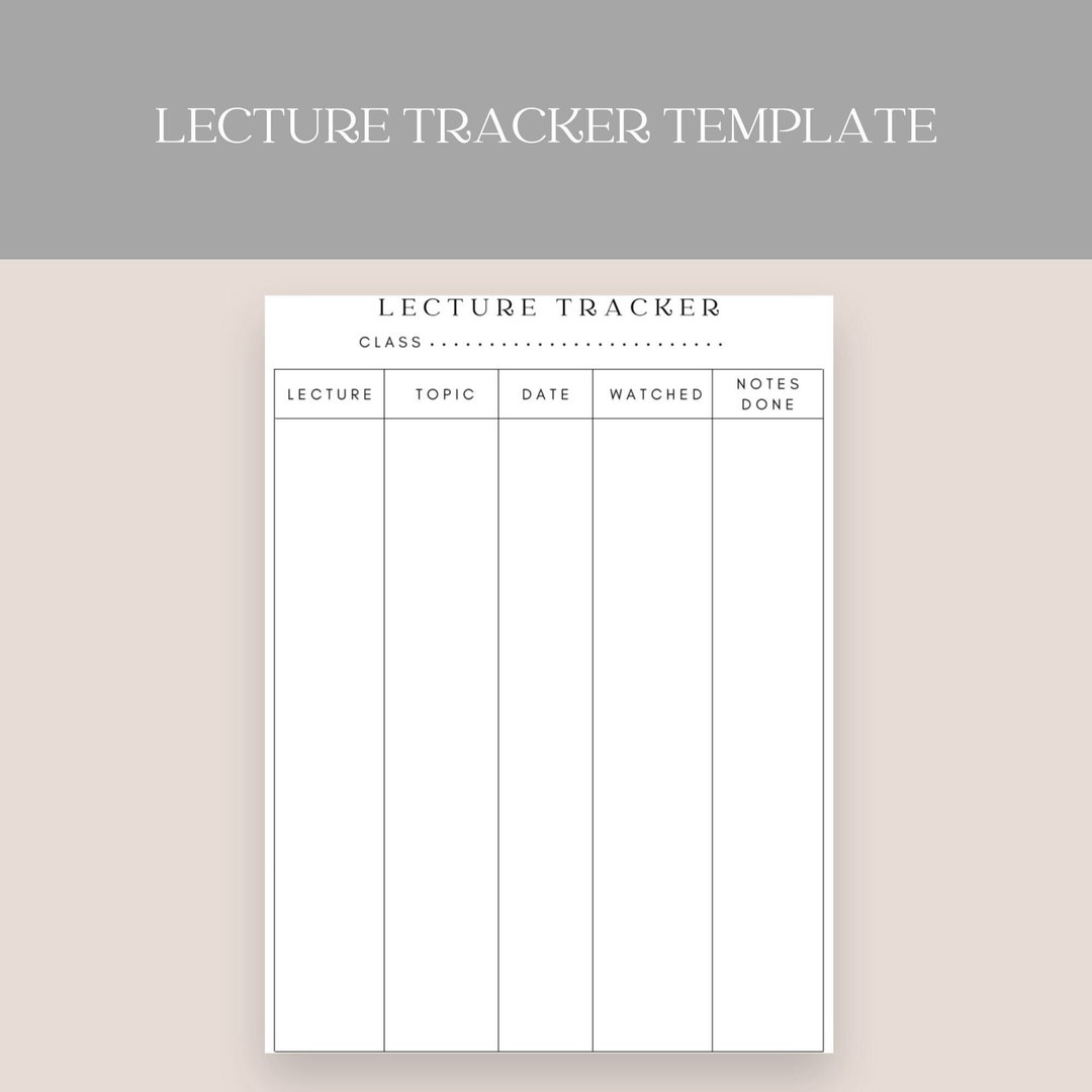 Tracker Lecture Lecture Tracker Class Notes Online Lectures Instant Digital Download ...