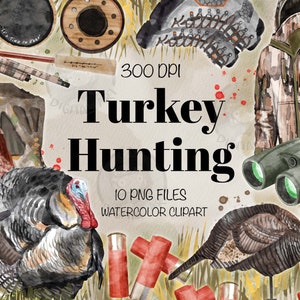 Turkey Hunting Png Bundle For Creators, Watercolor Hunting Clipart,Watercolor Hunting Printable, Hunting Clipart,Hunting Png,Digital Clipart