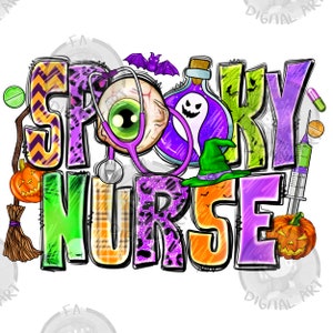 Spooky Nurse png sublimation design download, Happy Halloween png, Halloween vibes png, spooky season png, sublimate designs download