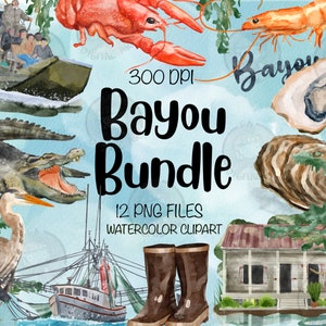 Bayou Png Bundle For Creators, Watercolor Bayou Clipart, Watercolor Bayou Printable, Bayou Clipart, Bayou Digital Clipart