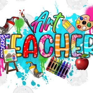 Art teacher png sublimation design download, western Teacher png, Teacher&#39;s Day png, Teacher life png, Teacher love png, sublimate download