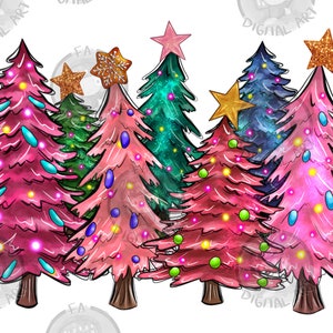 Christmas Trees With Lights Png Sublimation Design, Merry Christmas Png,Happy Holiday Png,Christmas Trees Png,Christmas Png,Digital Download