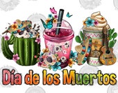 Mexican Día De Los Muertos Coffee Cups Png Sublimation Design, Mexicana Png, Long Live Mexico Png,Love Mexico Frappe Png,Mexico Png Download