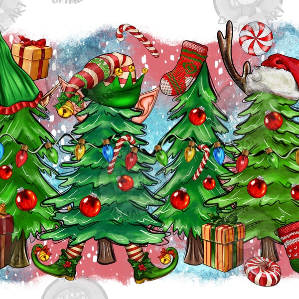 Christmas Elf trees png sublimation design download, Christmas png, Elf png, Christmas tree Png, Holiday Elf png, sublimate designs download