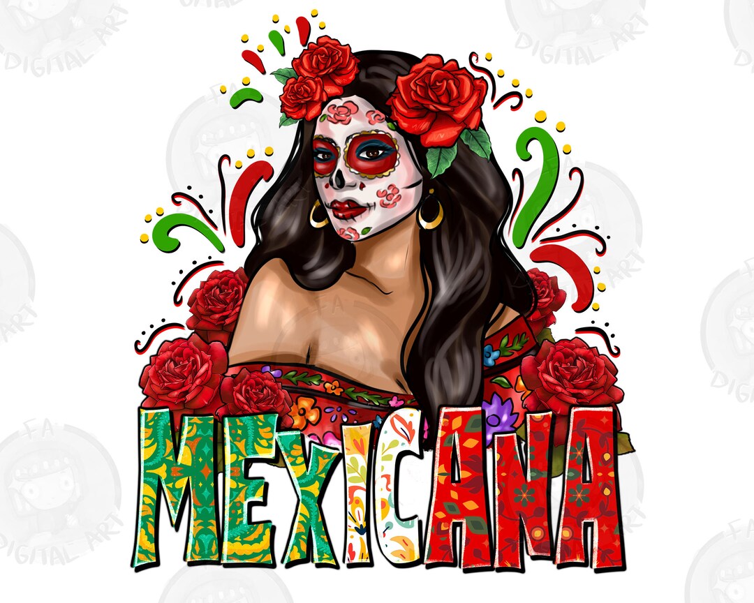 Sugar Skull 20oz Tumbler, Sublimation Tumbler, Mexicana, Sexy Catrina, Red  Flowers
