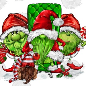 Three Christmas Green Gnomies Png Sublimation Design, Merry Christmas Png, Happy Holiday Png, Christmas Gnome Png,Gnome Png,Digital Download