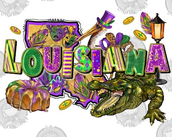 Louisiana Mardi Gras Png sublimation design download, Happy Mardi Gras png, Louisiana png, sublimate designs download