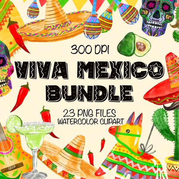 Watercolor Viva Mexico Clipart Png Bundle For Creators,Mexico Png,Watercolor Viva Mexico Clipart, Mexico Watercolor Clipart, Digital Clipart