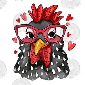 Cute chicken hearts png sublimation design download, hand drawn chicken png, chicken face png, sublimate designs download