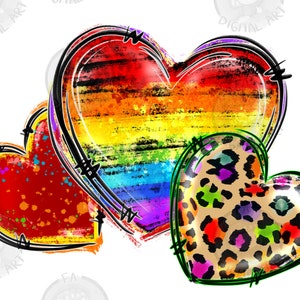 Pobierz projekt sublimacji Pride Hearts png, LGBTQ+ png, pride png, wybierz miłość png, gay pride png, pobierz projekty sublimacji