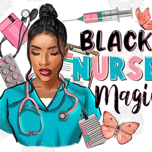 Black Nurse magic png sublimation design download, Afro American png, afro woman png, afro Nurse png, sublimate designs download
