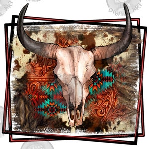Western bull skull png sublimation design download, bull skull png, western background png, animal skull png, sublimate designs download