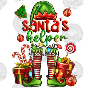 Santa&#39;s helper png sublimation design download, Christmas png, Christmas Elf png, holiday Elf png, sublimate designs download