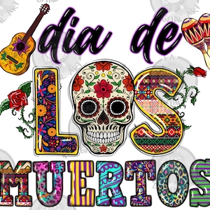 Dia de los muertos png descarga de diseño de sublimación, png mexicano, día mexicano png, México png, calavera de azúcar png, descarga de diseños sublimados