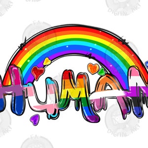 Human pride png sublimation design download, LGBTQ+ png, pride png, pride love png, pride rainbow png, sublimate designs download