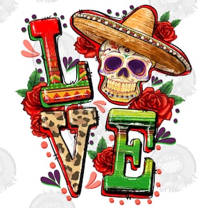 Cinco de mayo love png sublimation design download, Mexican Day png, Mexican skull png, cinco de mayo png, sublimate designs download