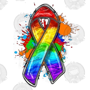 Pride ribbon png sublimation design download, LGBTQ+ png, pride png, pride love png, LGBTQ+ rainbow png, sublimate designs download