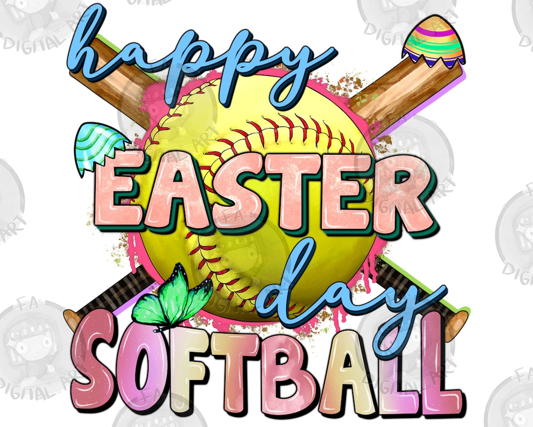 Happy Easter Day Softball Png Sublimation Design Download, Easter Day