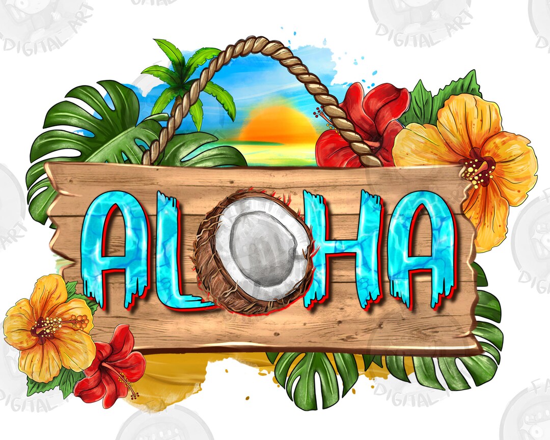 Aloha Png Sublimation Design Download, Hello Summer Png, Summer Vibes