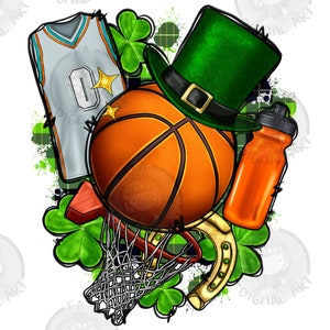 St. Patrick&#39;s Day Basketball png sublimation design download, St. Patricks Day png, Irish Day png, Basketball ball png, sublimate download