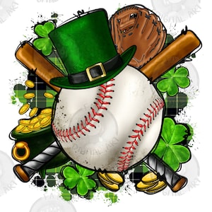 St. Patrick&#39;s Day Baseball png sublimation design download, St. Patricks Day png, Irish Day png,Baseball ball png,sublimate designs download