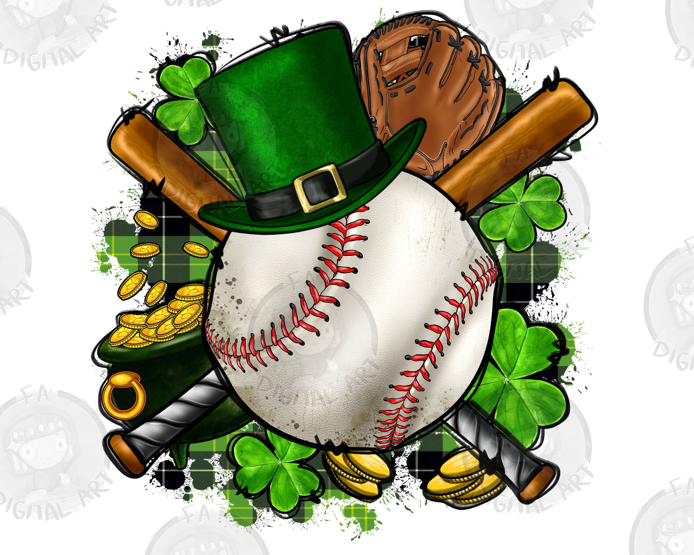 St. Patrick's Day Baseball Png Sublimation Design 