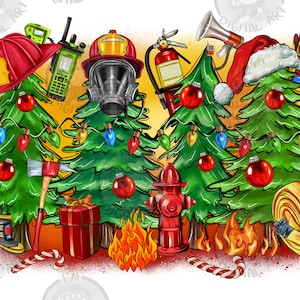 christmas firefighter trees Png sublimation design download, Christmas Png, firefighter Png,Christmas tree Png,sublimate designs download