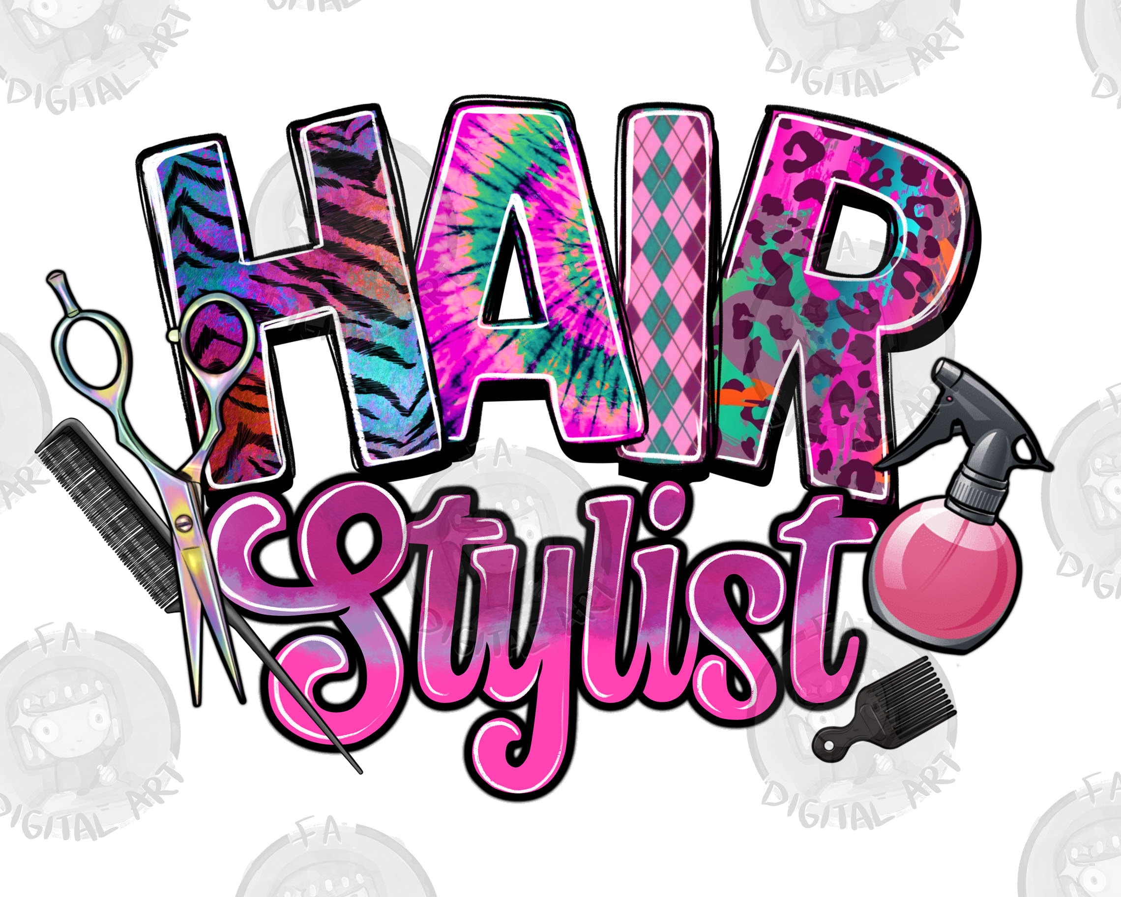 Friseur png Sublimation Design download, Friseur png, Hair Boss png, Hair Hustler png, sublimieren designs download