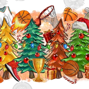 Christmas basketball trees png sublimation design download, Christmas png, basketball png, Christmas tree Png, sublimate designs download