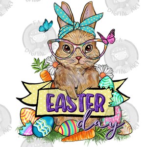 Easter Day png sublimation design download, Happy Easter Day png, Easter bunny png, cute bunny png, sublimate designs download