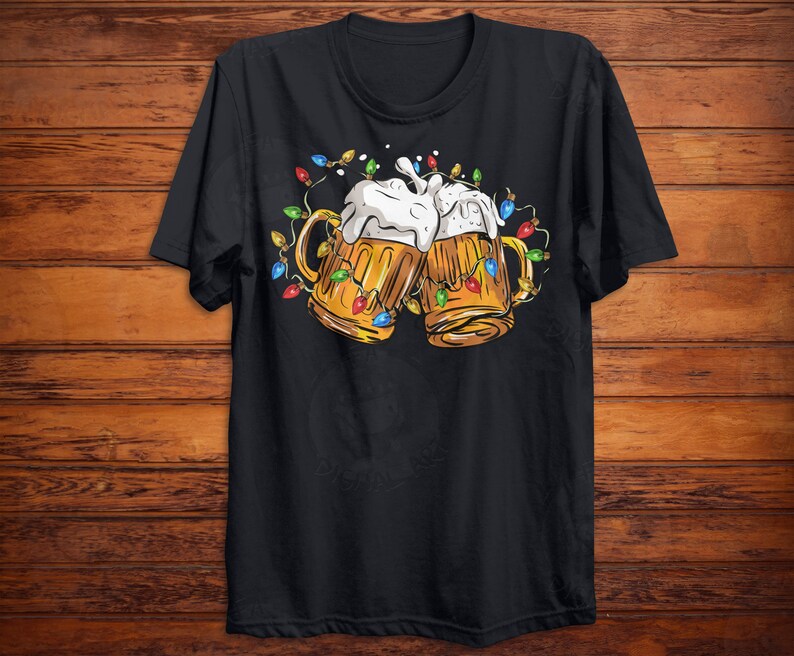 Beer Mugs with Christmas lights png sublimation design download, Christmas png, Christmas alcohol png,Merry Christmas png,sublimate download image 3