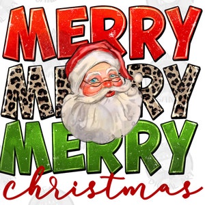 Merry Christmas Santa Png Sublimation Design, Happy New Year Clipart, Holiday Png, Merry Christmas Png, Christmas Png, Digital Download