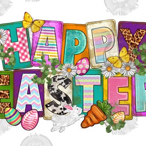 Happy Easter png sublimation design download, Easter Day png, Easter bunny png, western Easter png, sublimate designs download