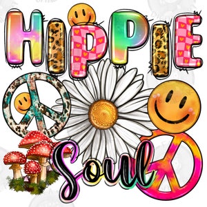 Hippie soul png sublimation design download, western hippie png, peace sign png, hippie vibes png, sublimate designs download