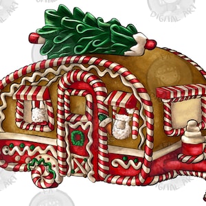 Caravan gingerbread png sublimation design, Merry Christmas png, happy new year png, gingerbread cookie png, sublimate designs download