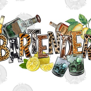 Bartender png sublimation design download, western bartender png, bartender life png, alcohol png, cocktail png, sublimate designs download