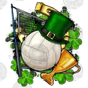 St. Patrick&#39;s Day Volleyball png sublimation design download, St. Patricks Day png, Irish Day png, Volleyball ball png, sublimate download
