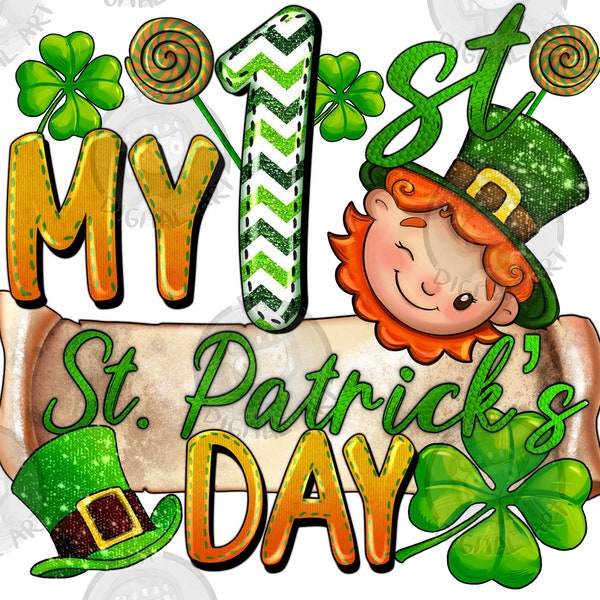 My 1st St. Patrick's Day png sublimation design download, St. Patricks Day png, Irish Day png, first St. Patrick's png, sublimate download