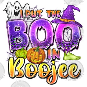 I put the boo in boujee png sublimation design download, Happy Halloween png, spooky season png, Halloween ghost png, designs download