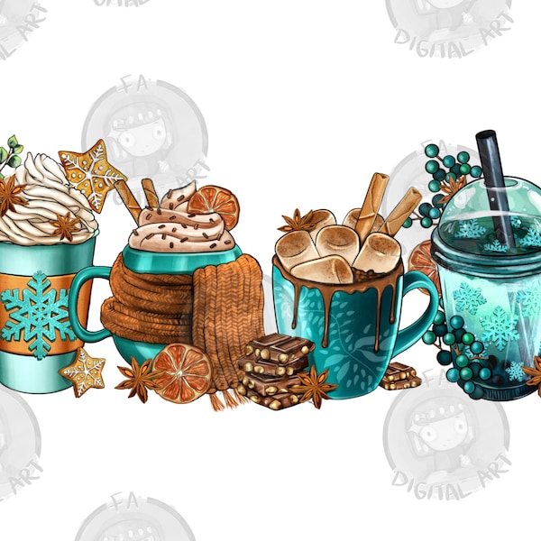 Winter Coffee Cups Png Sublimation Design, Cozy Season Winter Coffee Png, Cozy Season Png, Winter Coffee Png, Bobba Cup Png,Digital Download