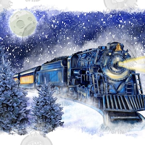 Christmas polar express png sublimation design, Merry Christmas png, happy new year png, polar express train png, sublimate designs download