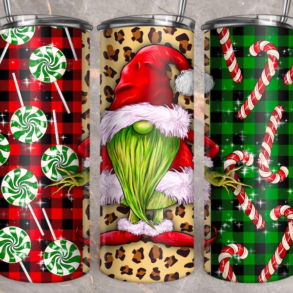 Green Christmas Gnomes 20oz Tumbler Png Design, Merry Christmas Clipart, Christmas Gnome Tumbler Png, Happy New Year Png, Digital Download