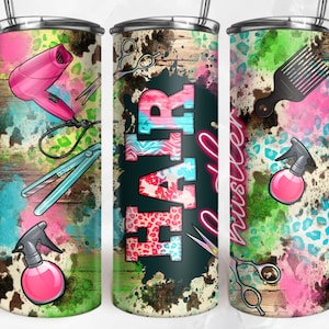 Hair hustler 20 oz skinny tumbler png sublimation design download, tumbler wrap png, 20 oz tumbler designs, tumbler png download